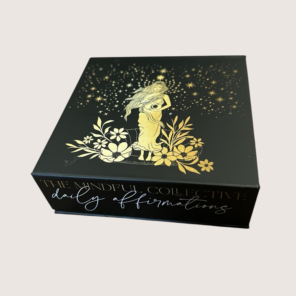 Daily Affirmation Cards - Box Set with Gold Celestial Illustration